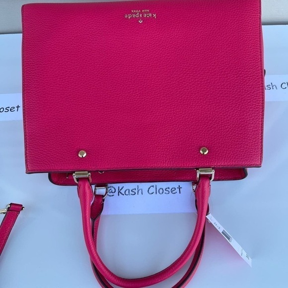 Kate Spade satchel purse leila medium triple compartment Bright Rose - Picture 12 of 12